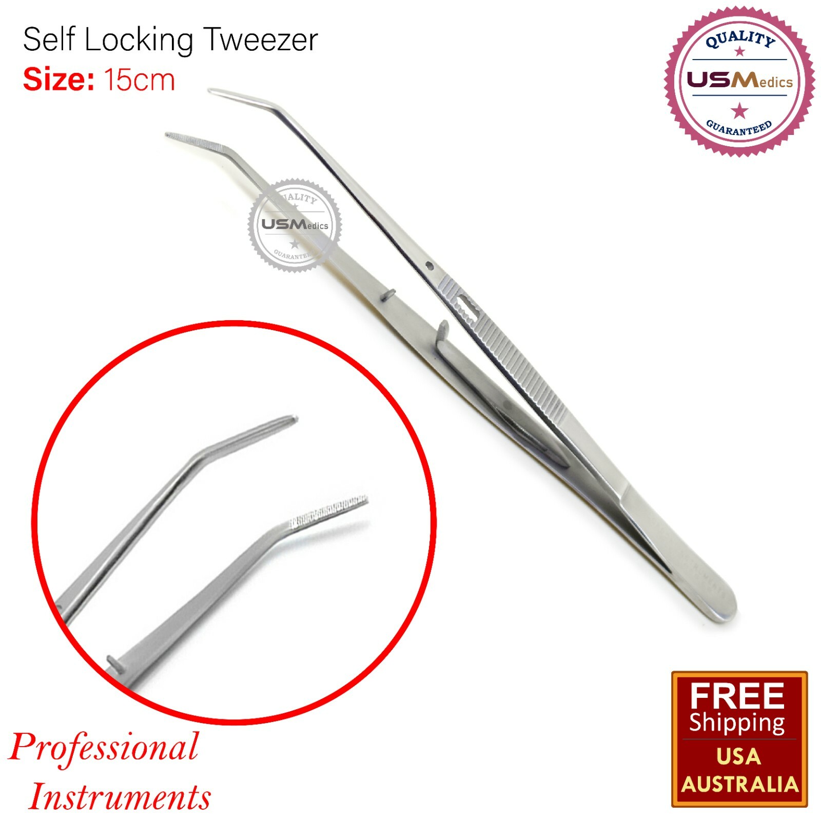 Dental Self Locking Tweezer Orthodontic Bracket Removing Dental Instruments