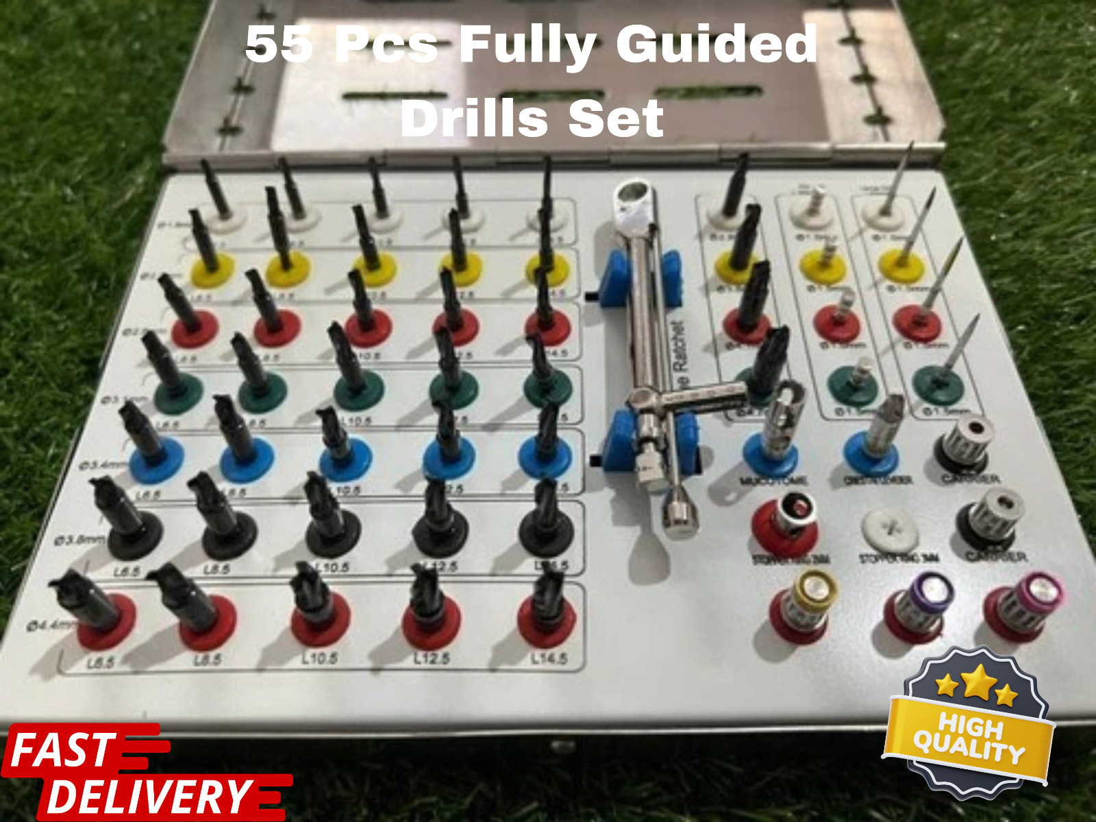 58 Pcs Fully Guided Drills Set Universal Dental Implant Guide & Positioning Kits