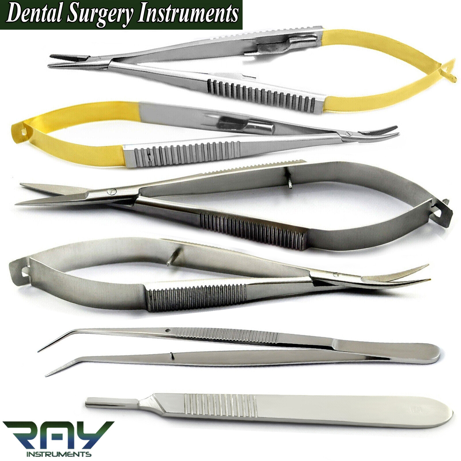 Dental TC Castroviejo Needle Holder Tweezer Noyes Scissor Oral Surgery Intrument