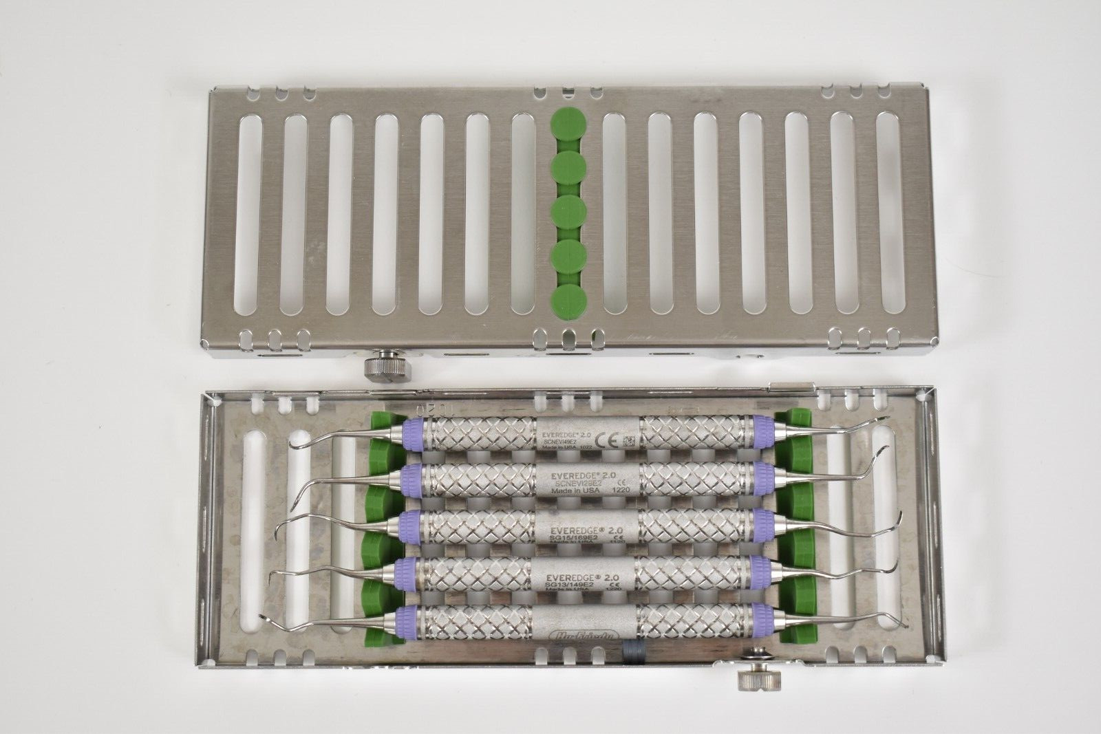 Hu-Friedy Dental Hygiene Instruments Set of 5 w/Green Sterilization Cassette