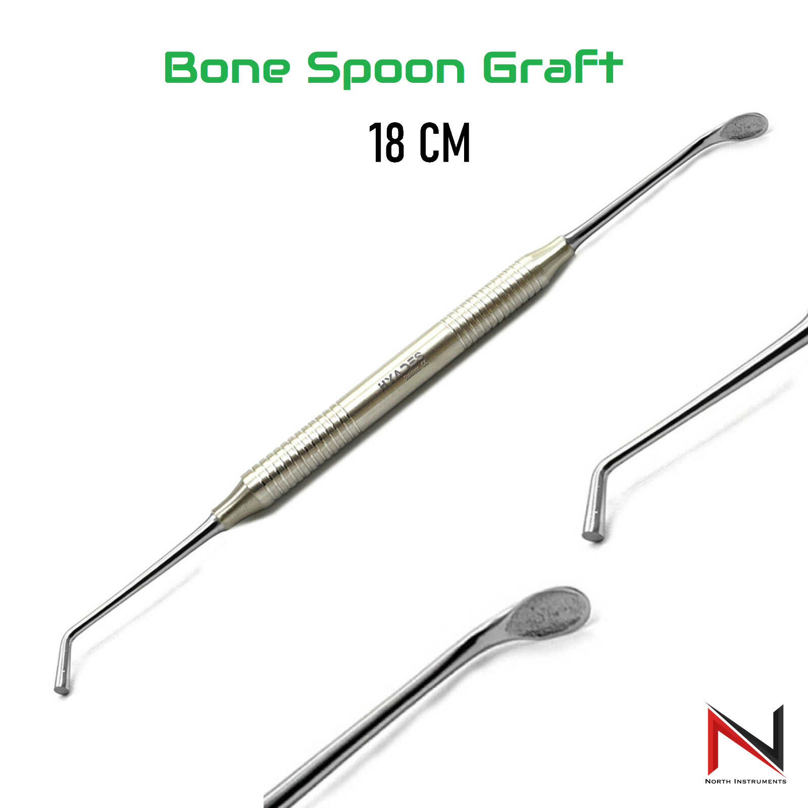 Dental Bone Spoon Grafting Scoop Plugger Surgical Double Ended Instruments CE