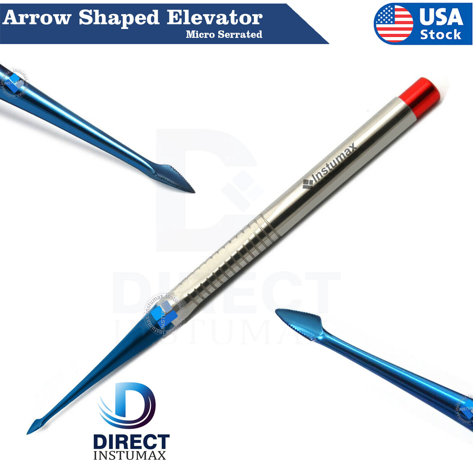 PDL Luxating Elevator Arrow Shape Serrated Spade Luxation Titanium Coated Lab