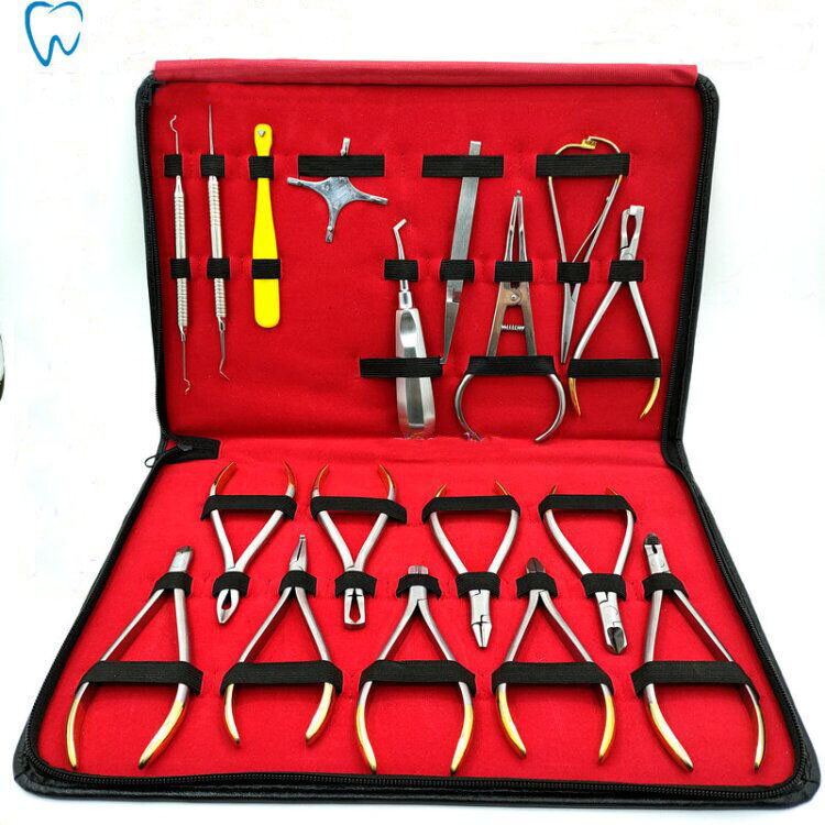 18 Pieces/Set Premium Dental Orthodontic Pliers Instrument Kit Orthodontic Kit