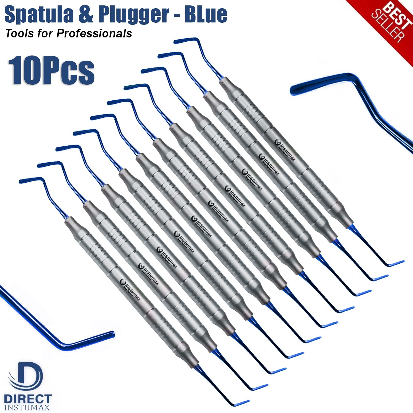 Dental Spatula & Pluggers X10 Filling Restorations Instrument Purple Color Tips