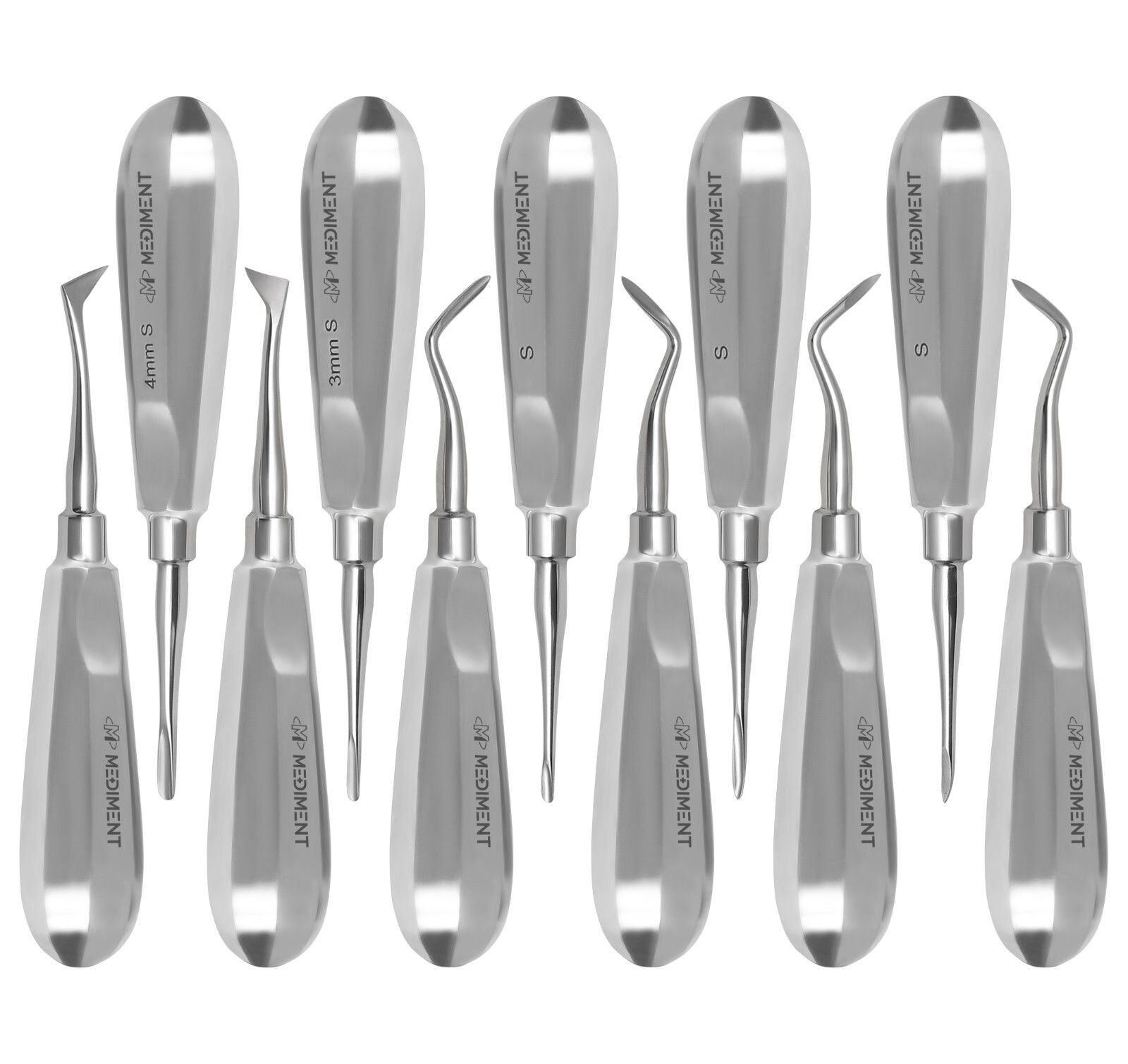 New Mediment Dental Elevators Set Of 11 PCS Oral Surgery Elevators