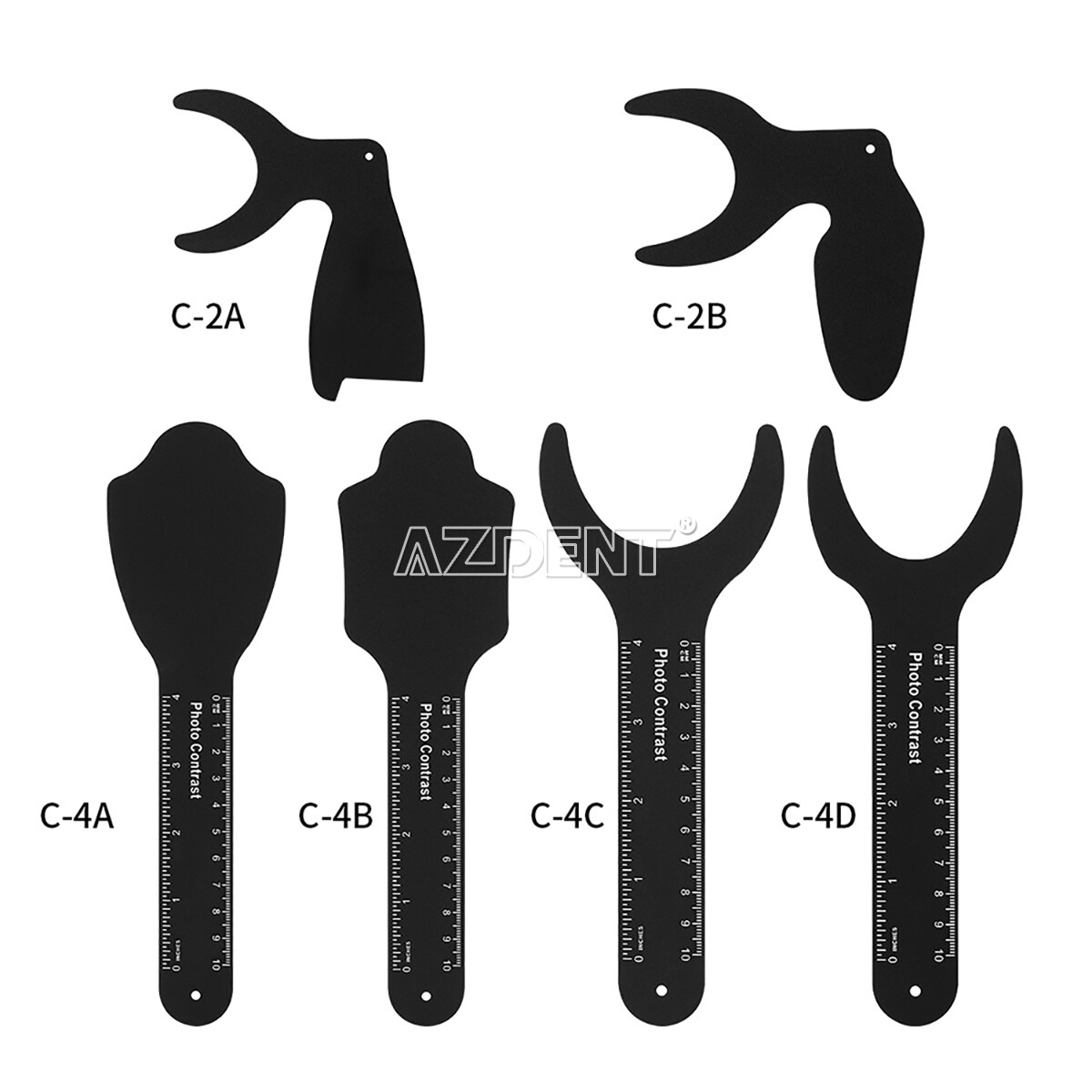 6pcs Dental Photo Contrast Set Black Background Board Photography Contraster