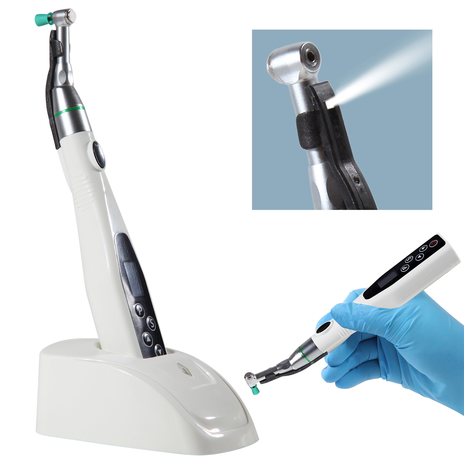 Dental LED Ultrasonic Scaler Bottle/Hygiene Prophy Handpiece 4:1 Polishing Motor