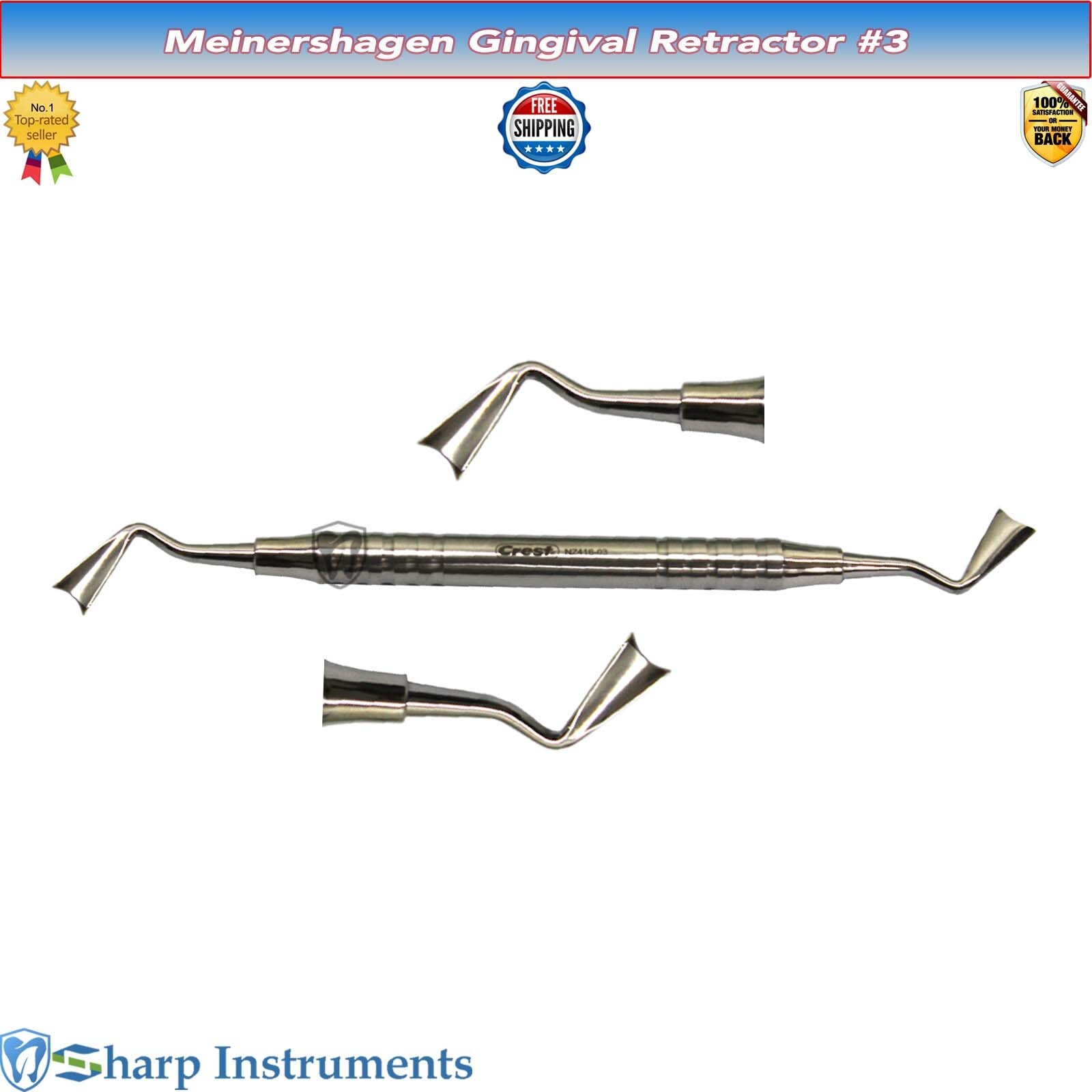 3 Meinershagen Gingival Retractor Upper Central Incisors Dental Instruments