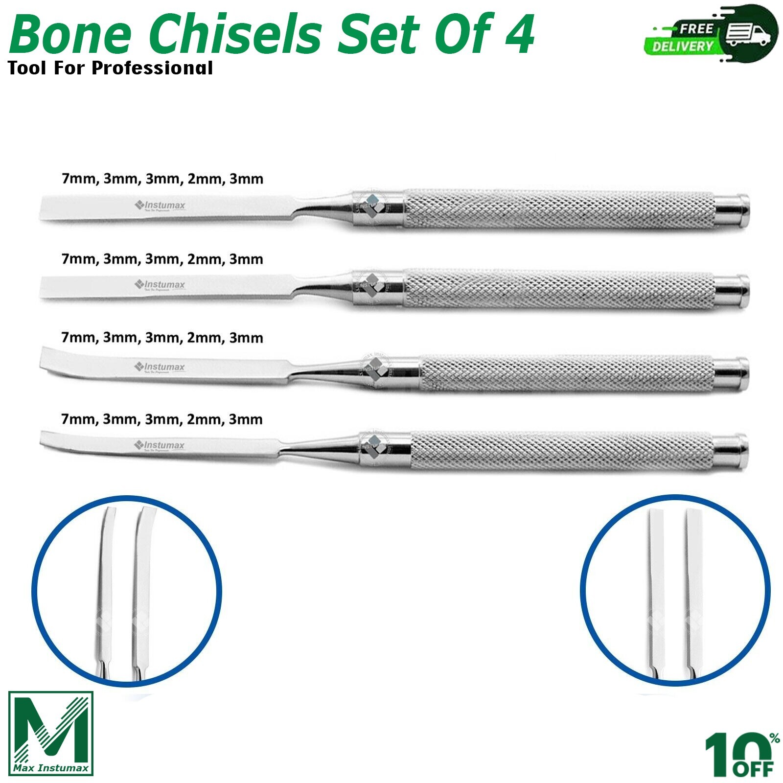 Bone Chisels Mushroom Elevators Dental Implant Sinus Lifting Membrane Kit
