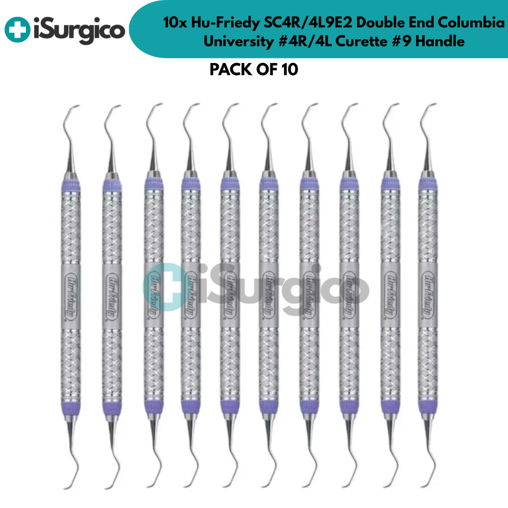 10x Hu-Friedy SC4R/4L9E2 Double End Columbia University #4R/4L Curette #9 Handle