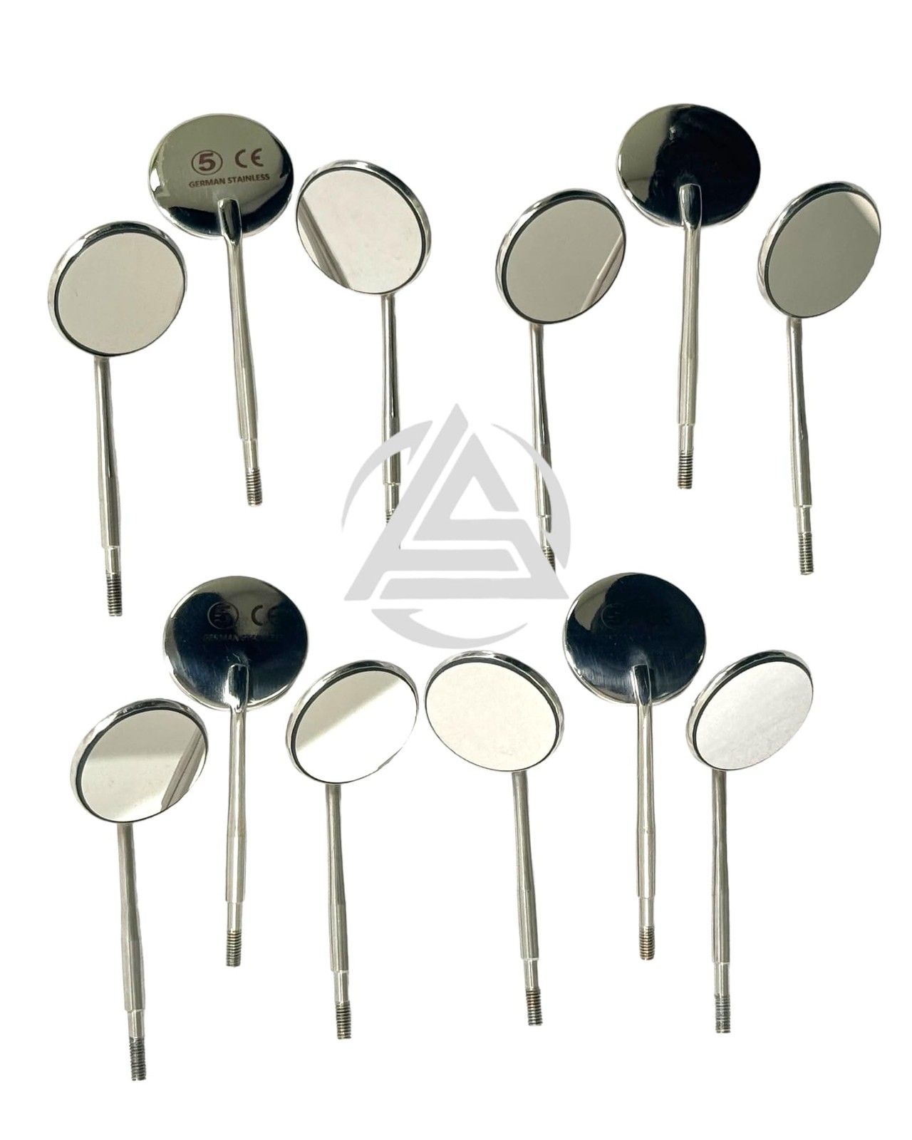 12pcs Box of Dental Mouth Mirrors #5 (24mm) Rhodium Coated Front Surface Diag…