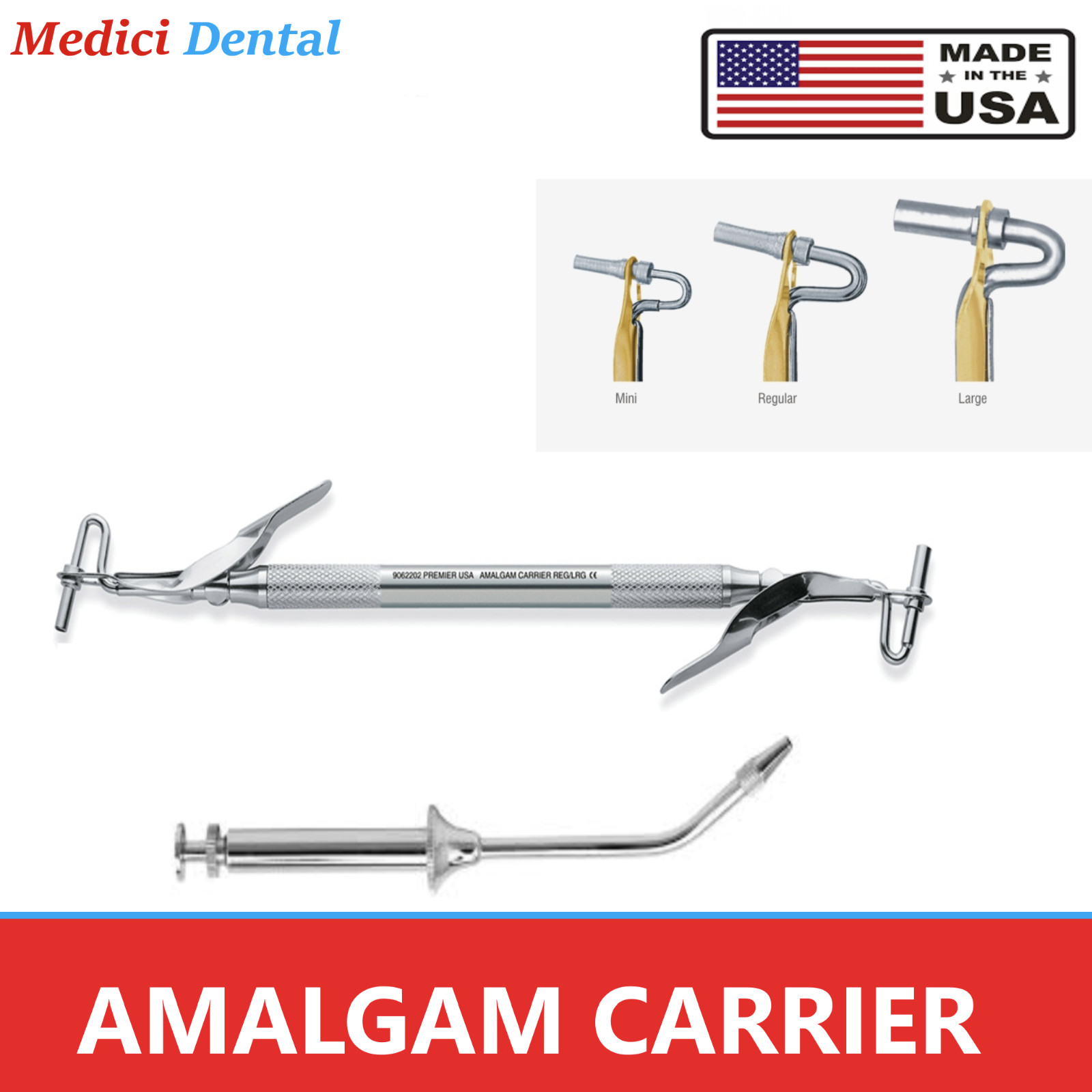 Dental Universal Material Amalgam Carrier JUMBO/ LARGE/ REGULAR, Double Ended,