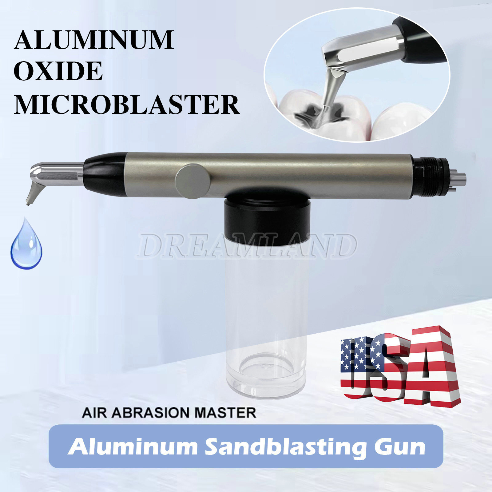 Dental Aluminum Oxide Microblaster Sandblaster with Water Spray