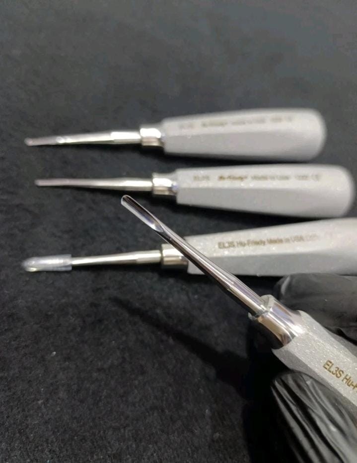 Lot of 4 Hu-Friedy Straight Luxating Elevators 2mm & 3mm Dental Instruments