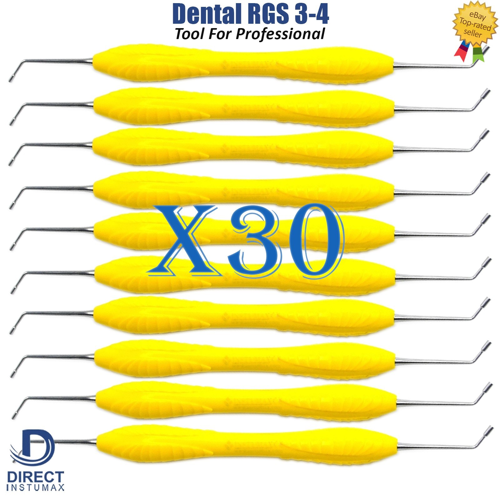 Dental RGS 3-4 Instrument Silicone Handle Depth Dimensions for Restoration X30