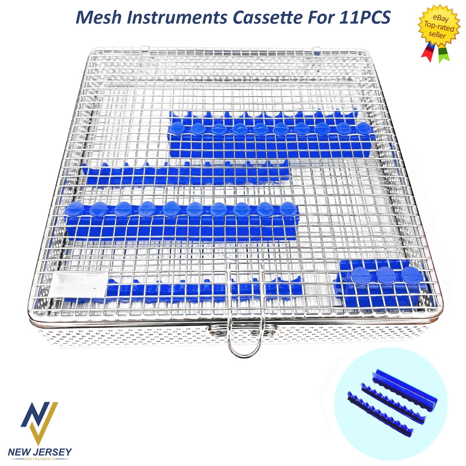 Dental Mesh Instruments Cassette Sterilization Tray Rack For Holding 11Pcs