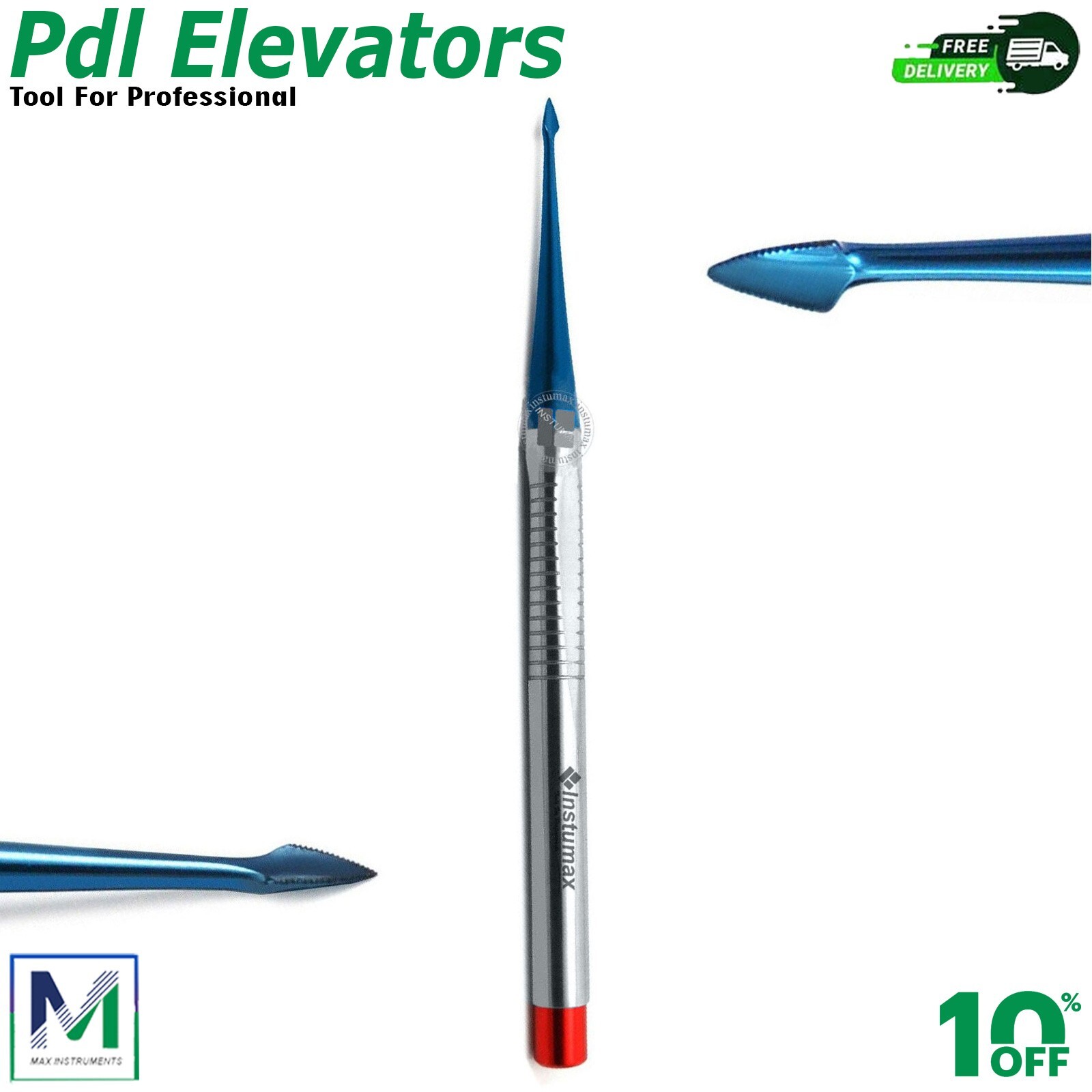 PDL Luxating Elevator Serrated Spade Luxation Titanium Coated Dental 5+1 free