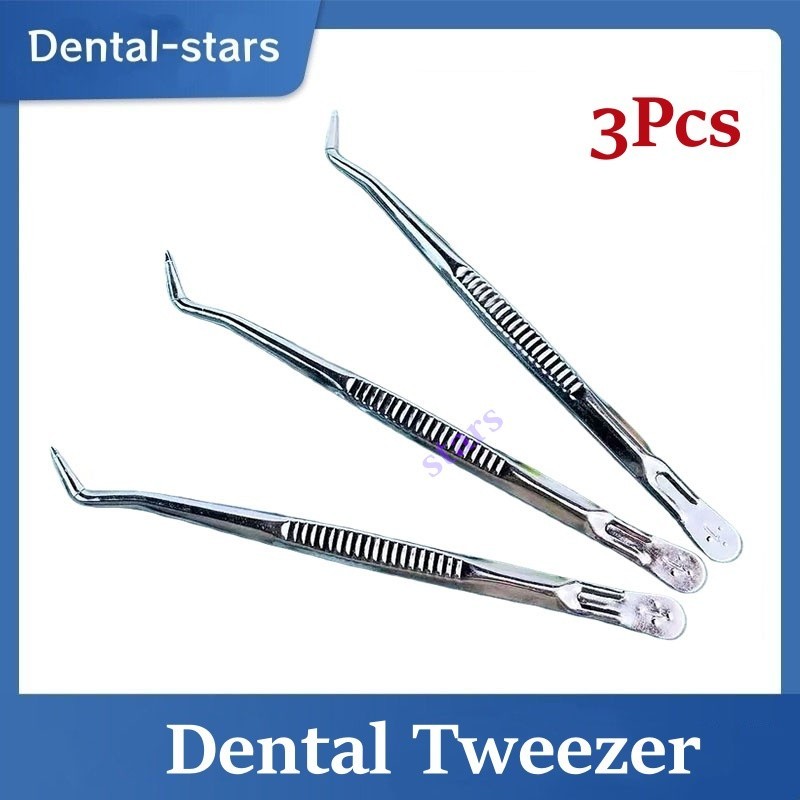 3Pcs Dental College Tweezer Cotton Dressing Plier Surgical Instruments 14.5cm