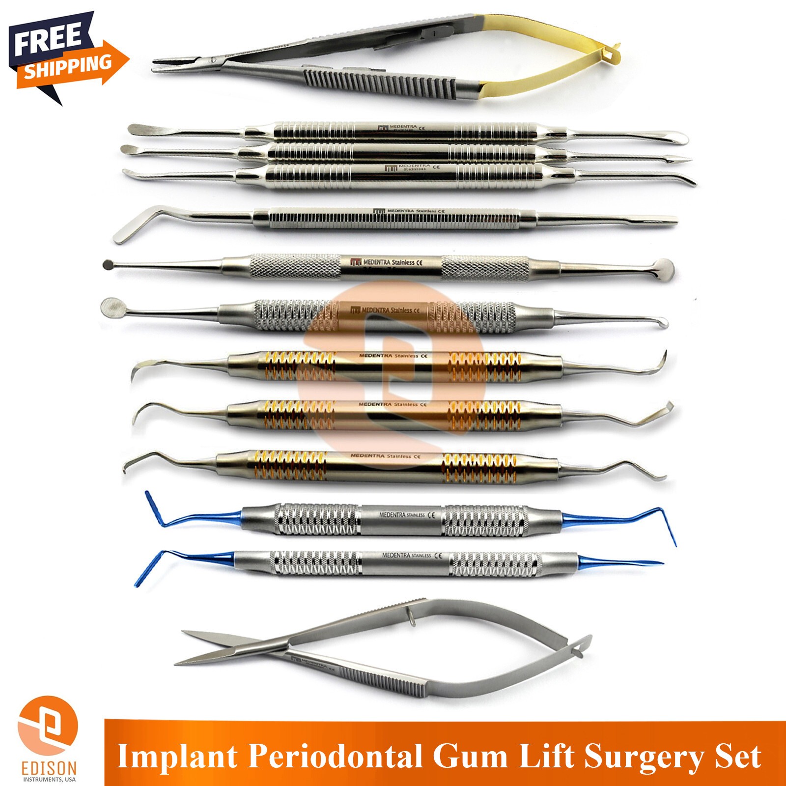 13 Pcs Dental Implant Periodontal Gum Lift Surgery Kit Bone Grafting Sinus Lift