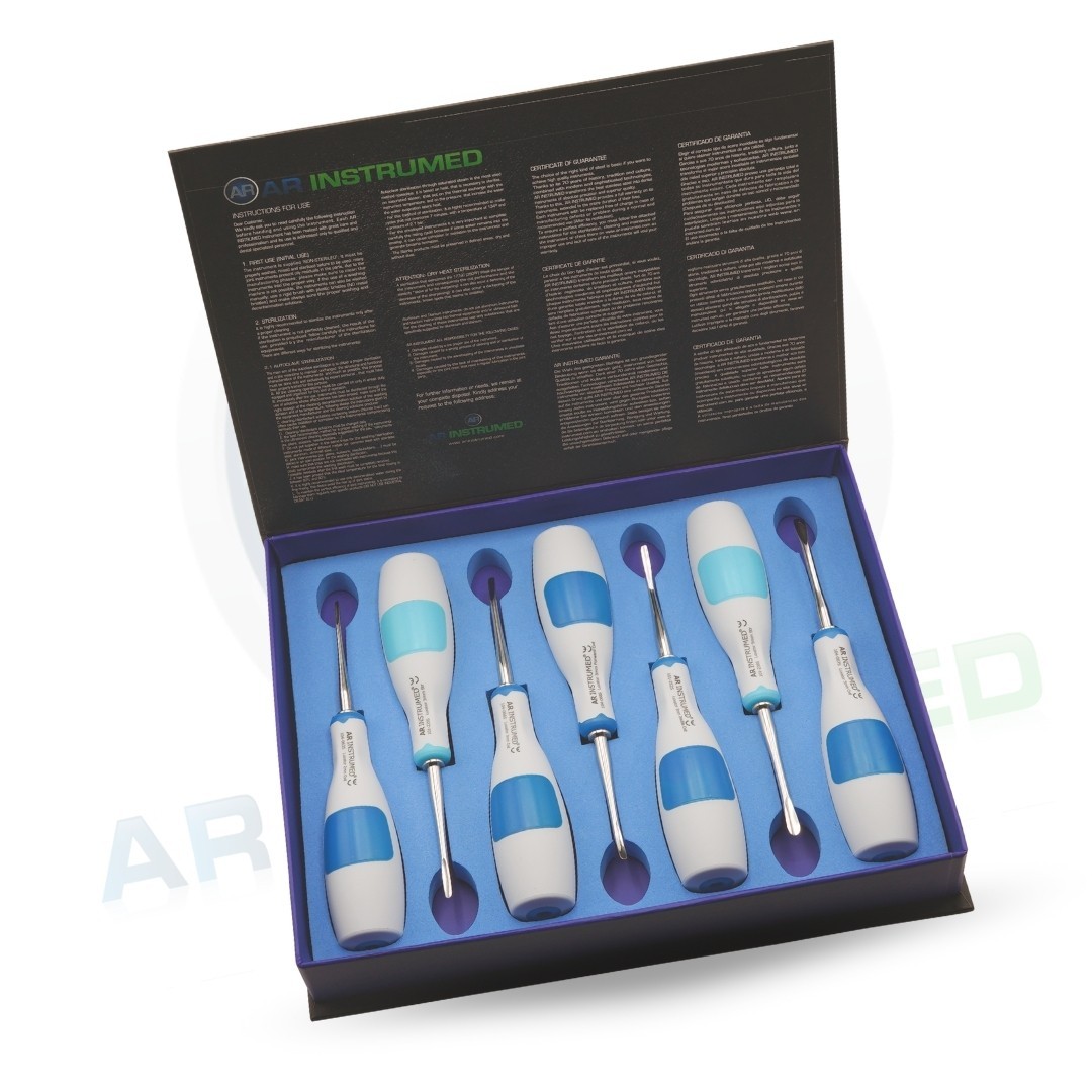 Silicone 7 PCS Set Dental Root Luxating Elevator Serrated Surgical Instruments