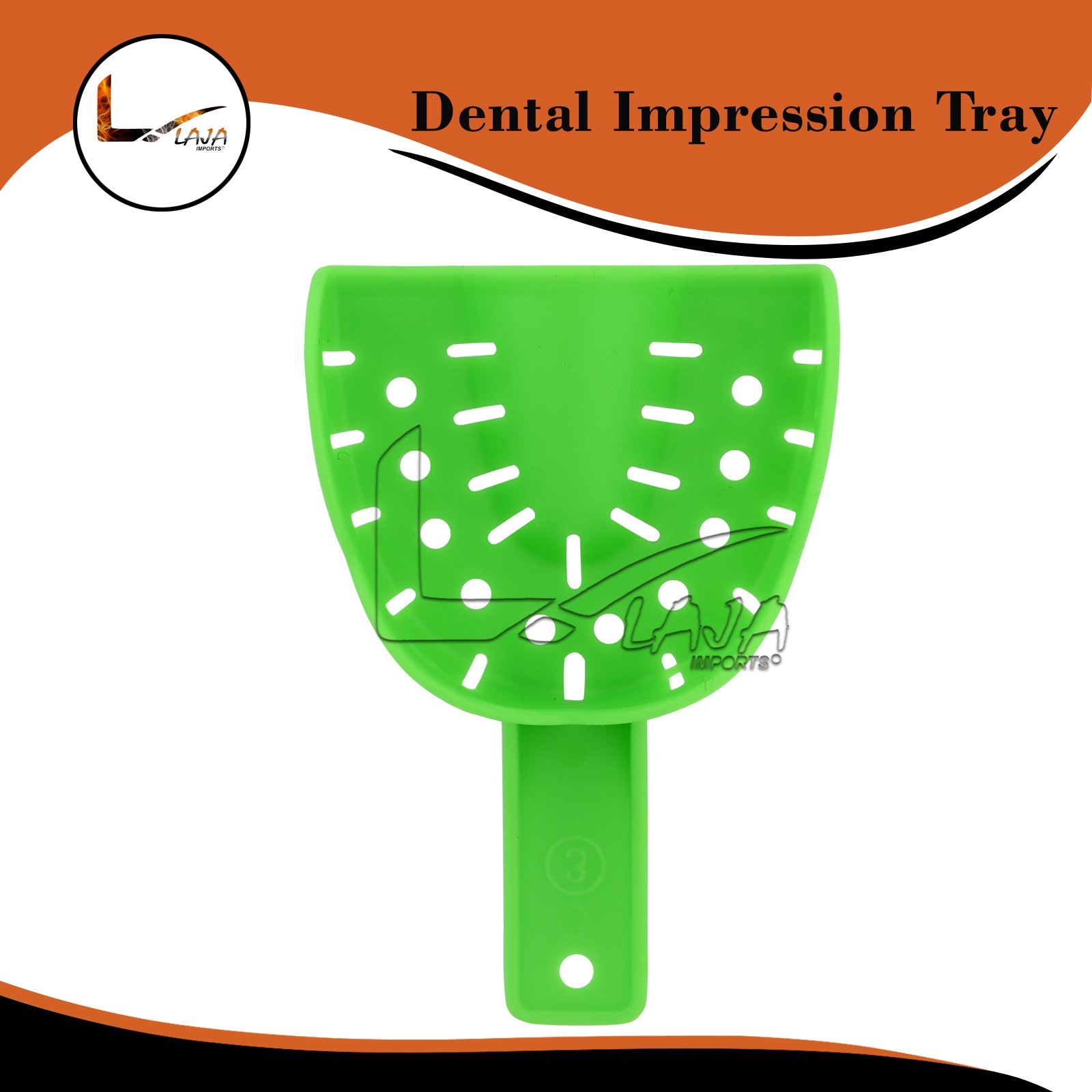Dental Impression Perforated Disposable Impression Trays #3 Medium Upper Green