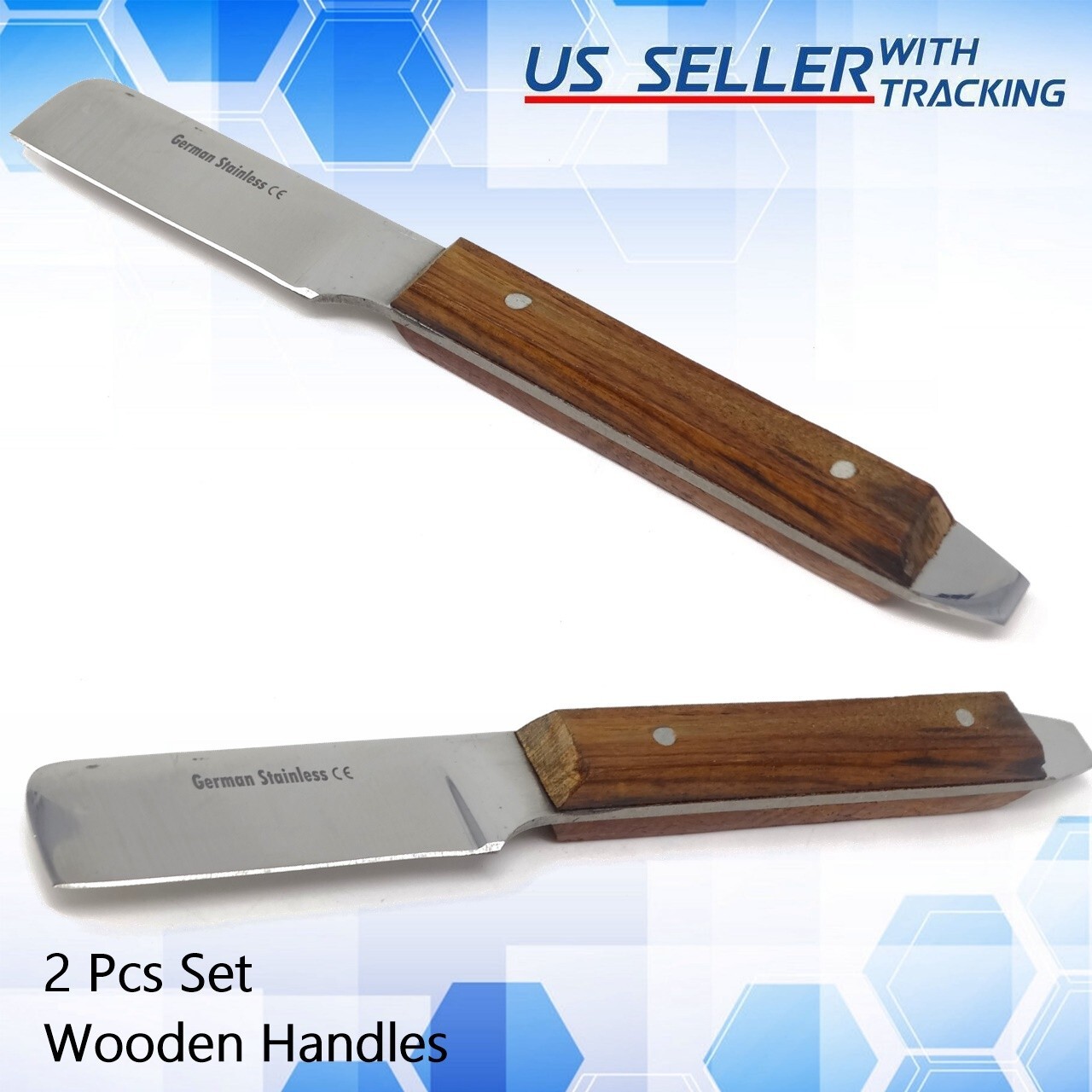 2 PC Dental Plaster Alginate Knife Wax Modeling Mixing Carver Stainless Steel 5R