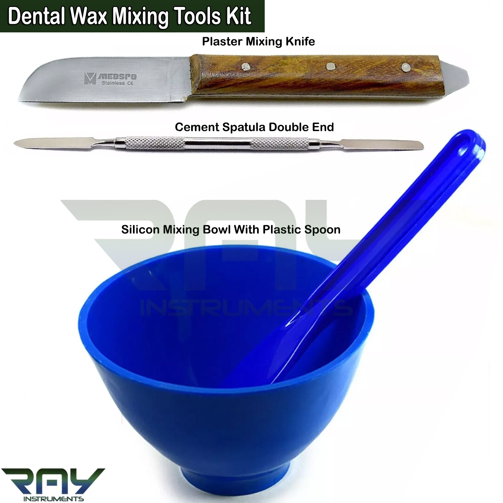 Dental Lab Tools Kit Technician Wax & Molding Plastic Mixing Bowl With Spoon