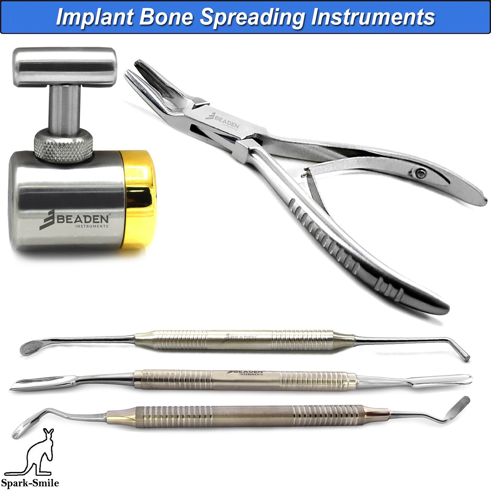 Dental Implant Bone Crusher Mill Spoon Graft Packer Scraper Bone Rongeur Plier