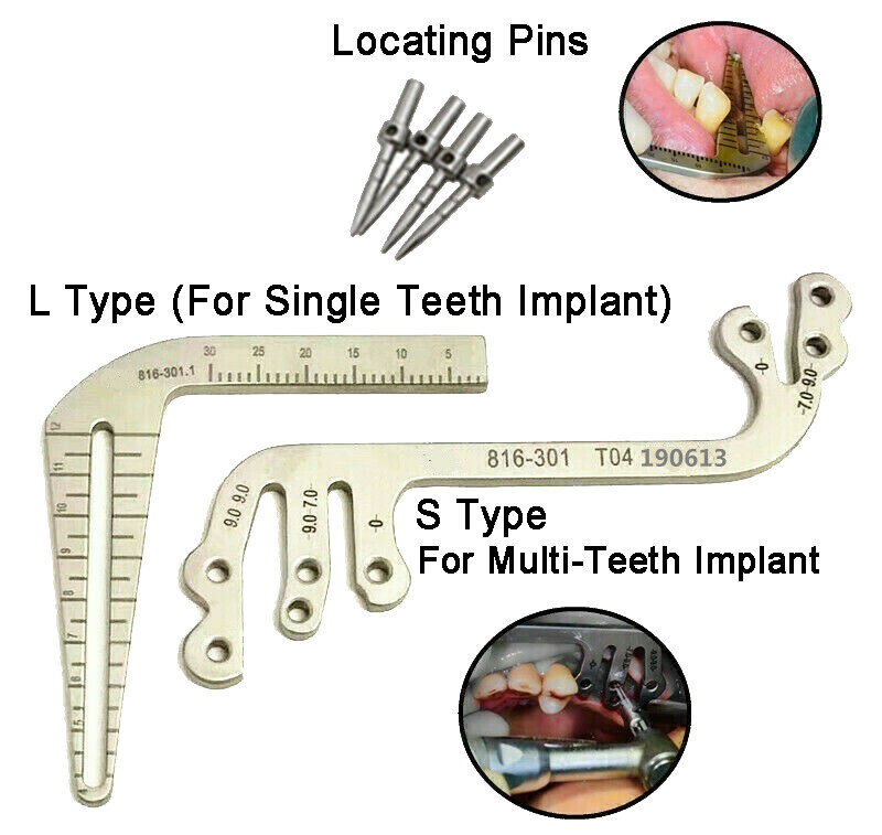 Dental Implant Guide Surgical Locator Instruments Teeth Measuring Ruler Caliper
