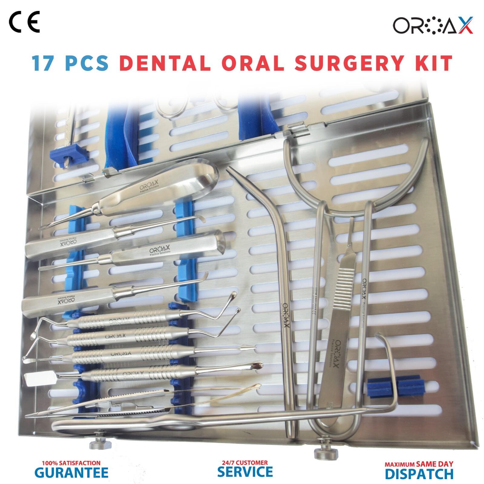 GERMAN 17 PC ORAL DENTAL SURGERY EXTRACTING ELEVATORS FORCEPS INSTRUMENT KIT SET
