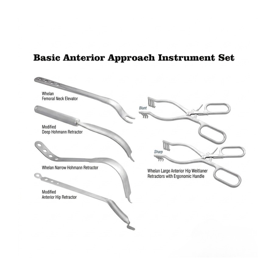 Orthopedic Basic Anterior Approach Instrument Set of 7 pcs