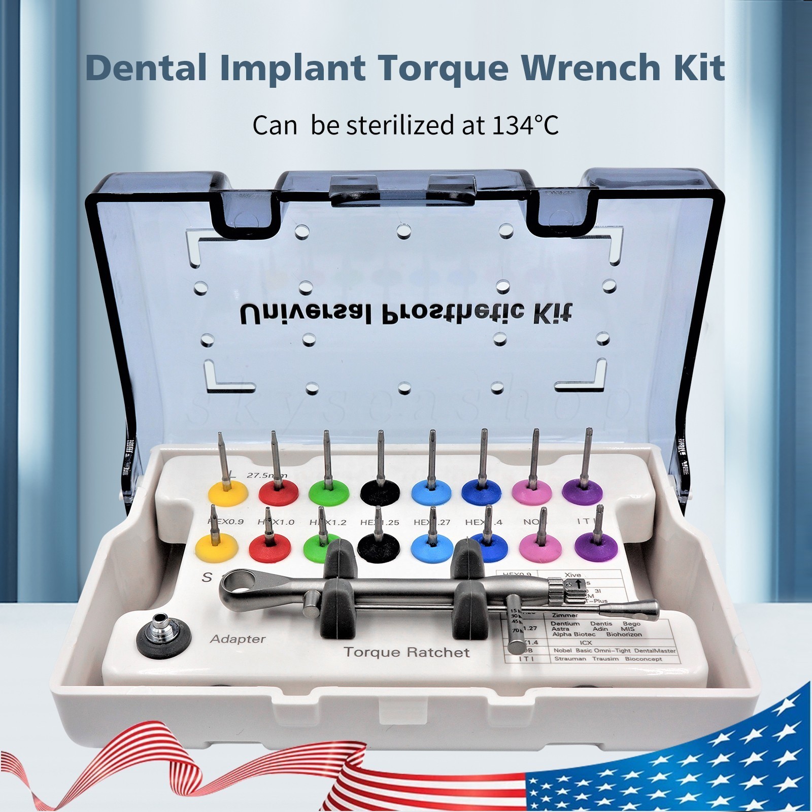 Implant Screwdriver Hex Driver Latch Dental Torque Wrench Prosthetic Kit