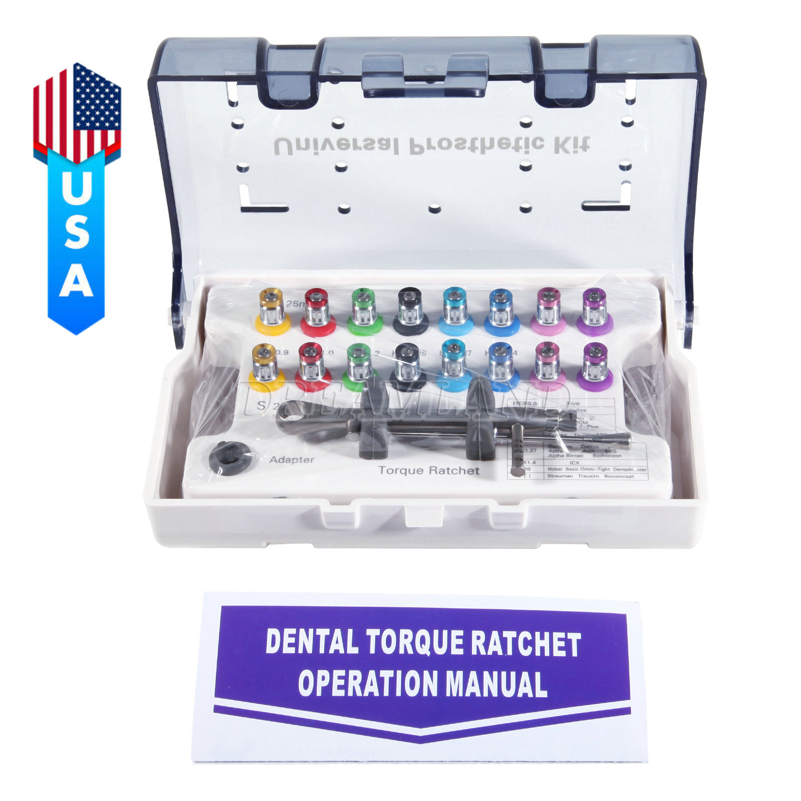 Universal Prosthetic Restoration Hand Driver Kit Dental Implant Instrument Tools