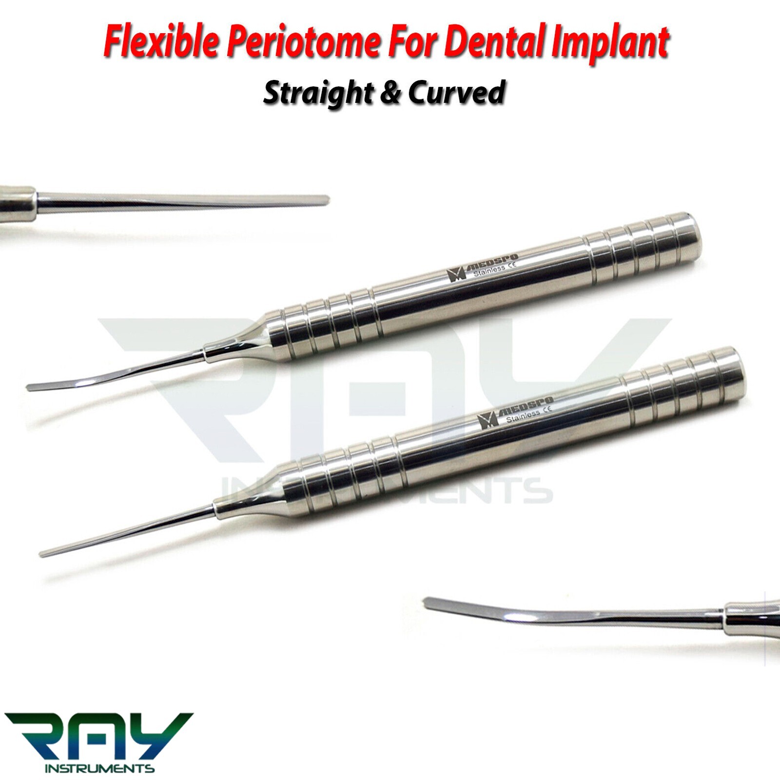 Dental Flex Periotome Titanium Extraction Straight & Curved Screw Periodontal