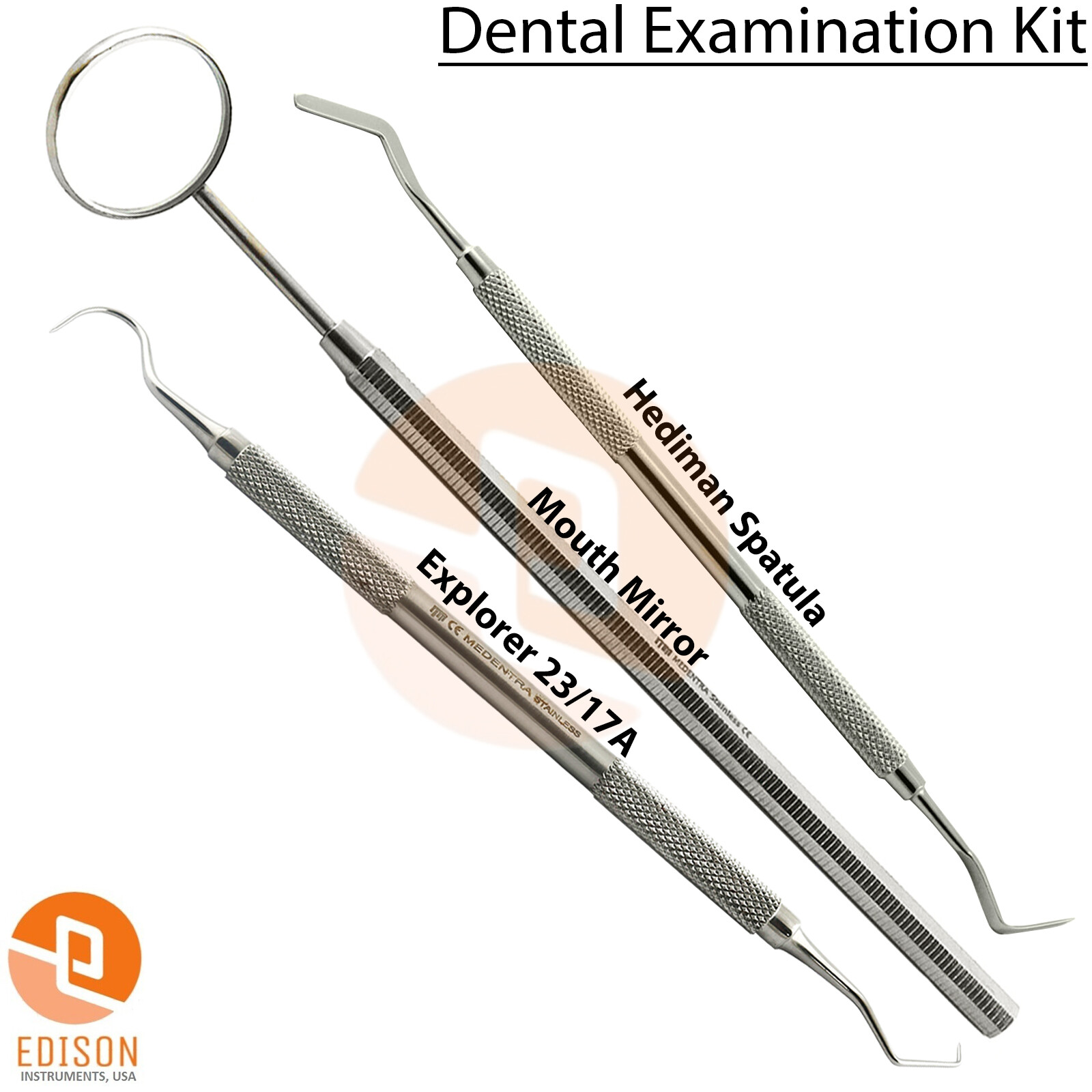 Dental Teeth Examination Kit Explorer Heidman Spatula Mirror Dentist Pick Tools