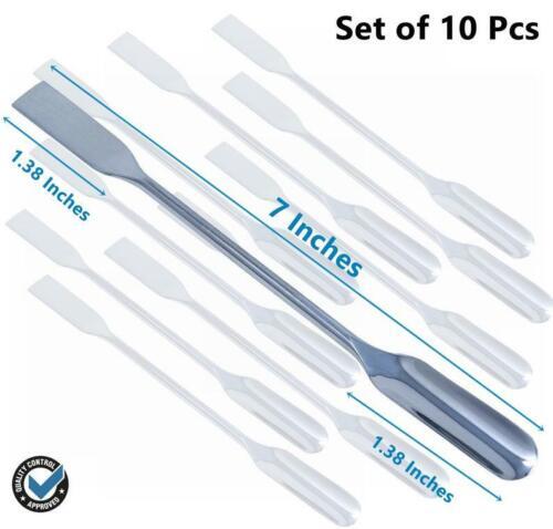 Stainless Steel Lab Square / Scoop Spoon Spatulas Instruments – Set of 10 Pieces