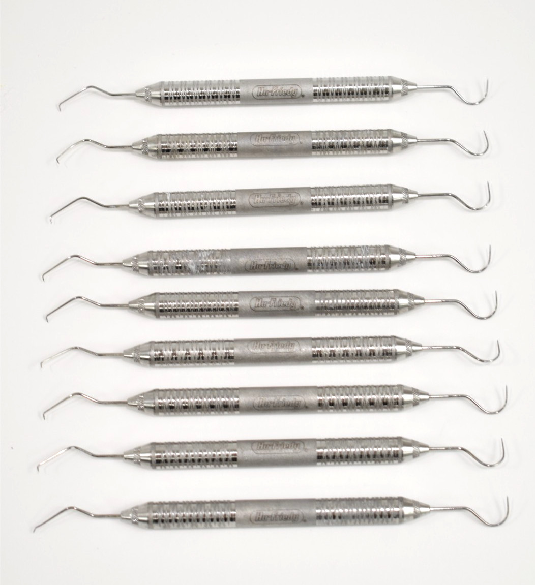Lot of 9 Hu-Friedy Dentist Dental Diagnostic Explorers Model EXD5/6 Satin Steel