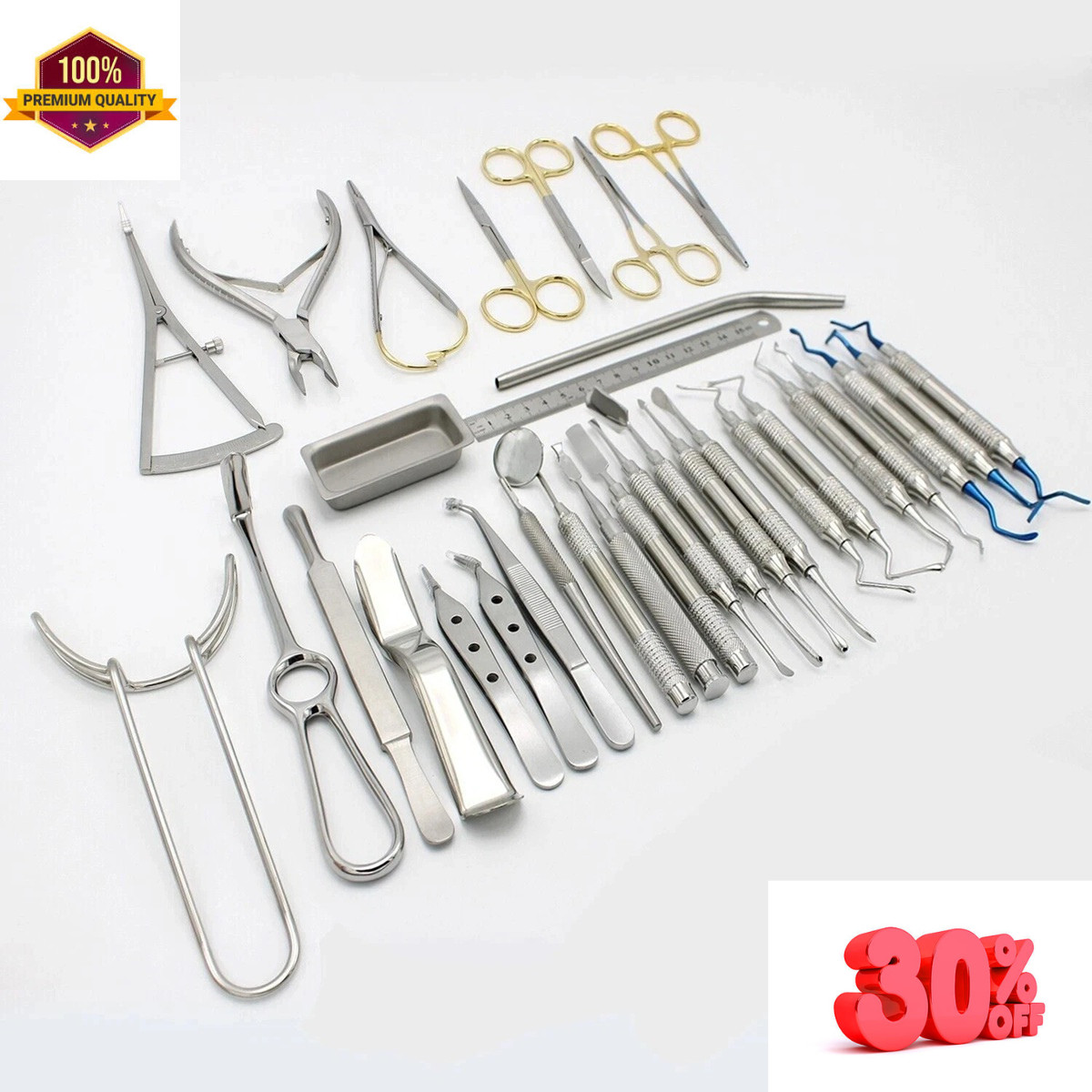 Periodontal Instruments Kit Dental Implants Surgical Orthodontics 33 PCS