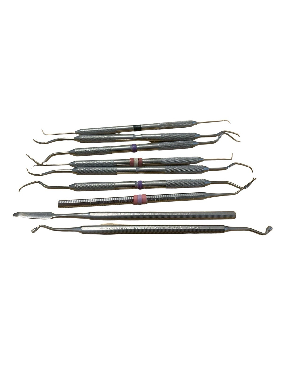 Lot Of 9 Star Dent Dental Stainless Steel Excavator Probe Dentist Made In USA
