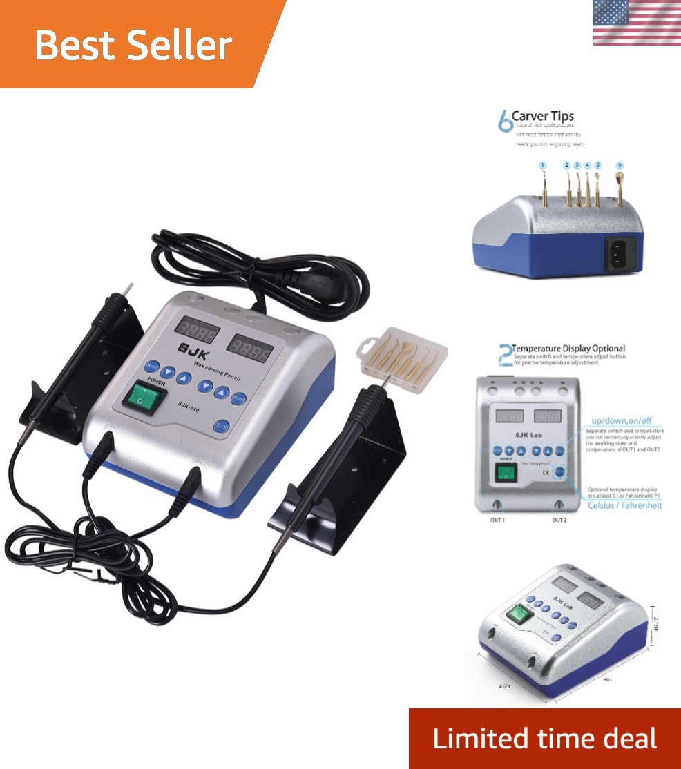 Dental Electric Wax Carver with Double Pens & 6 Wax Tips, Dentist Waxing Carv…