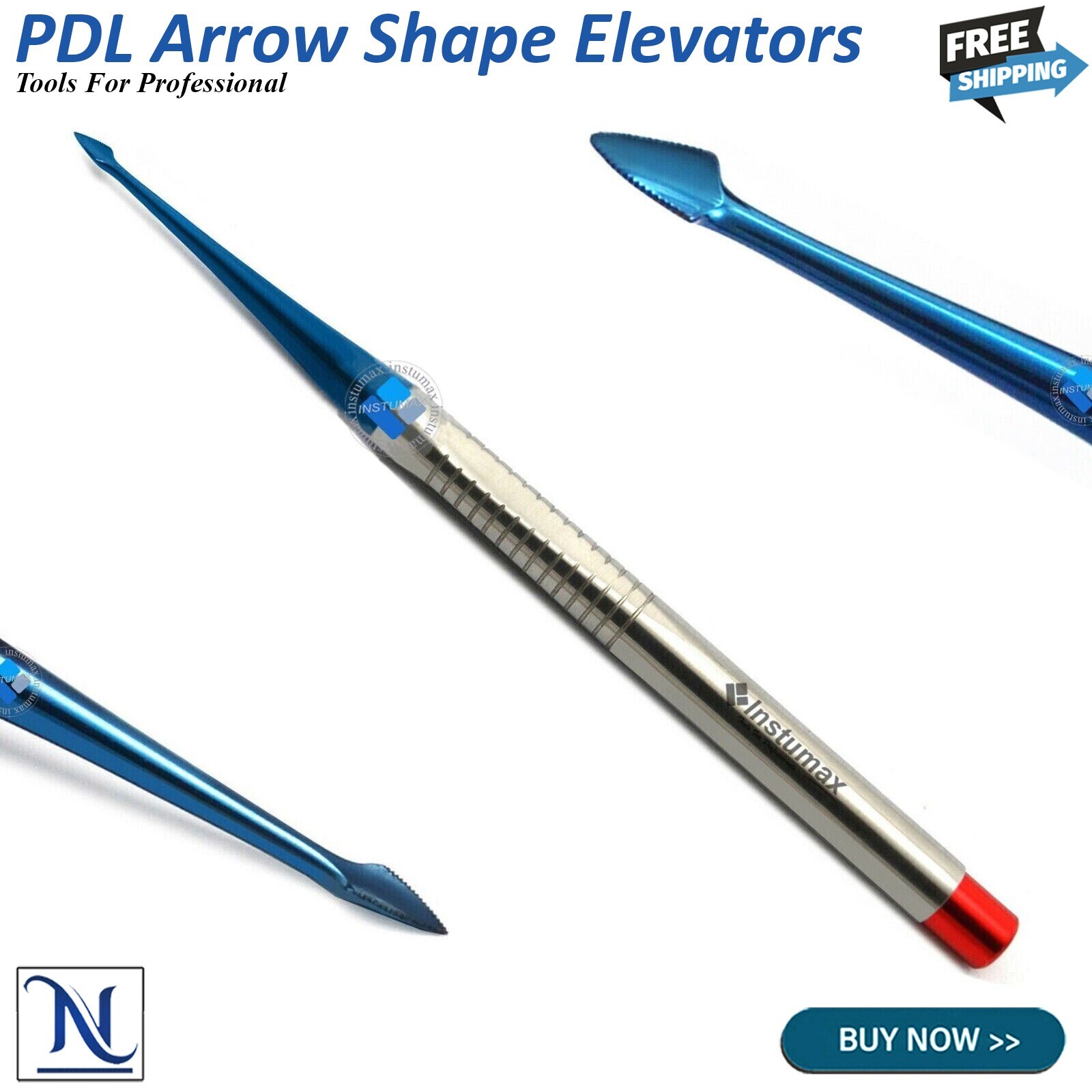 PDL Arrow Shape Elevator Dental Luxating Serrated Spade Luxation Titanium Coated