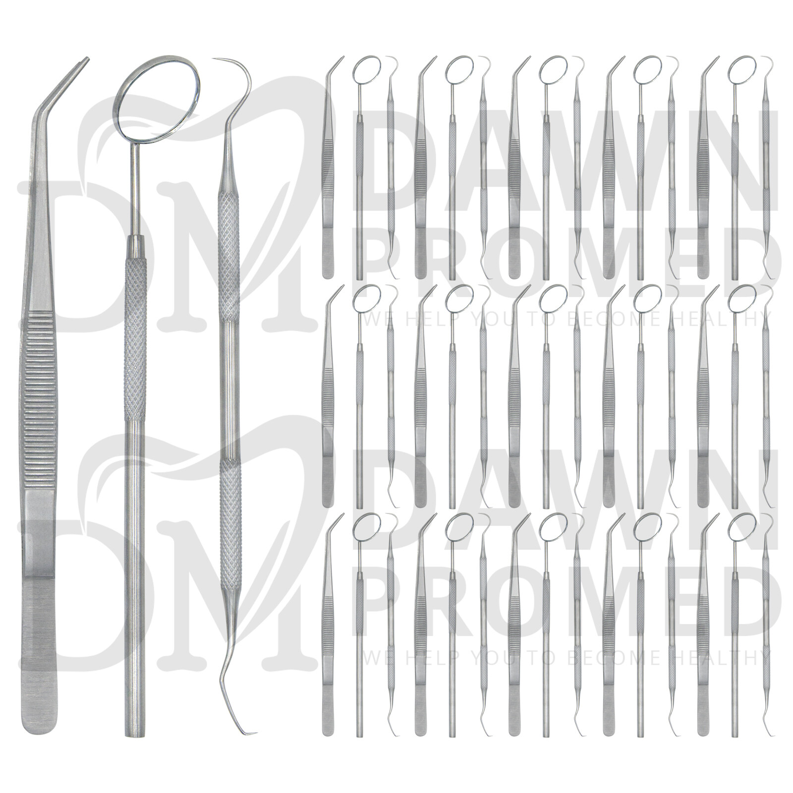 45 Basic Dental Instruments Set College Tweezer Explorer Mirror Plier Economy Gr