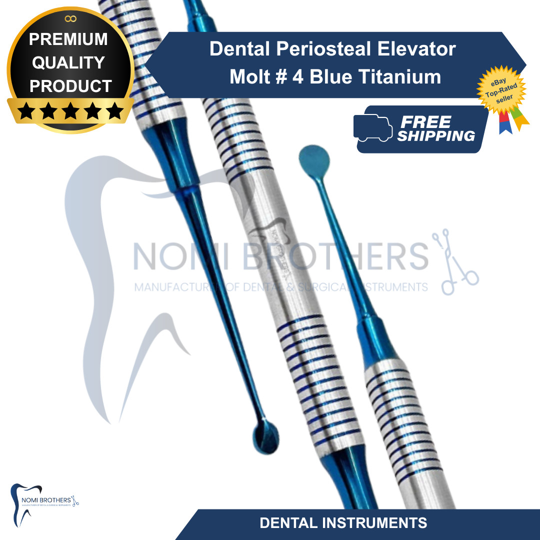 New Dental Molt #4 Periosteal Elevator Bone Curette Hollow Handle German CE