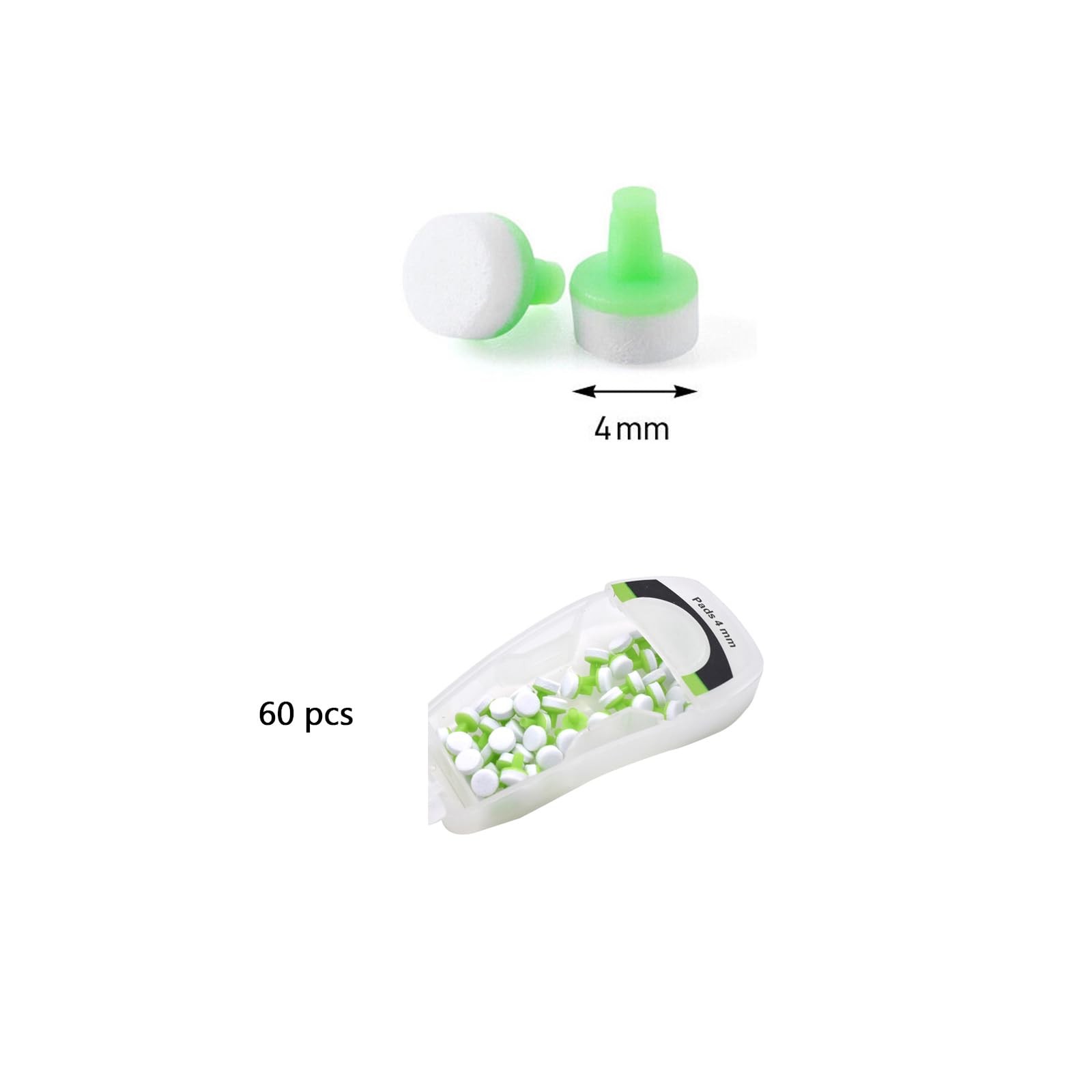 Angzhili 60 pcs Fast Quick Foam Pad for Dental Composite Resin 60 pcs, Green