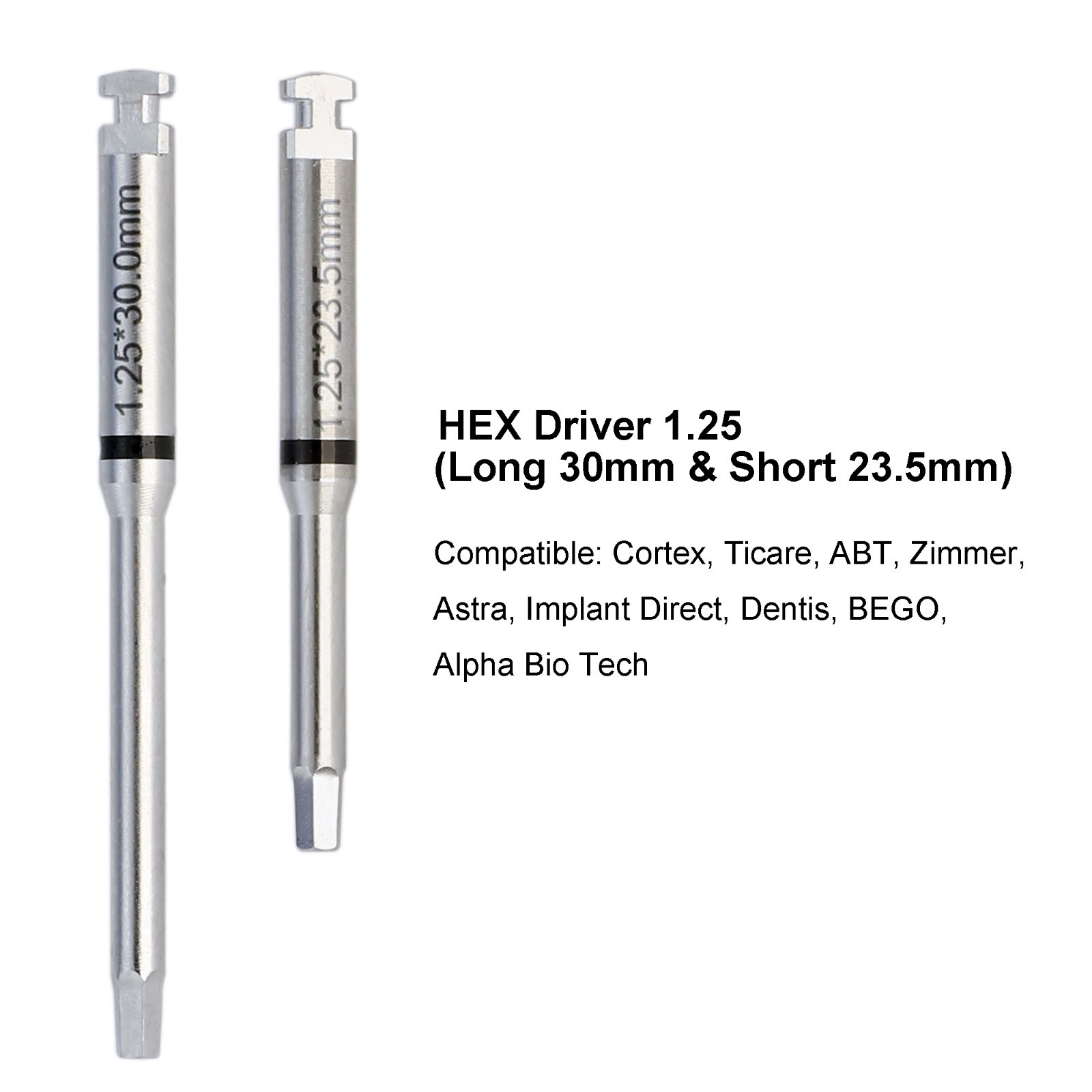 Implant Screwdriver 1.25 1.2 Hex Driver Dental Torque Wrench Astra Zimmer Osstem