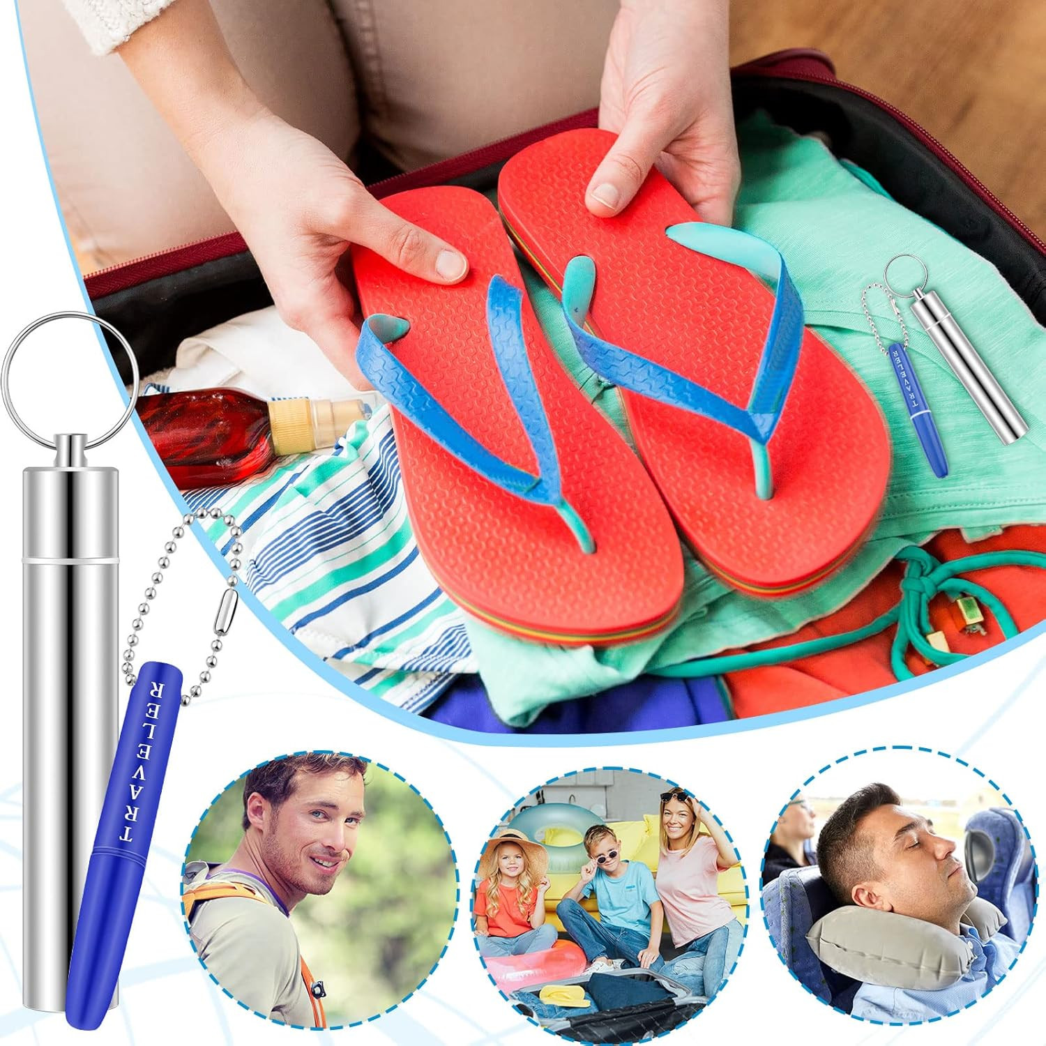 5 Pieces Dental Tools Travel Dental Pick Metal Tooth Scraper Professional Stainl