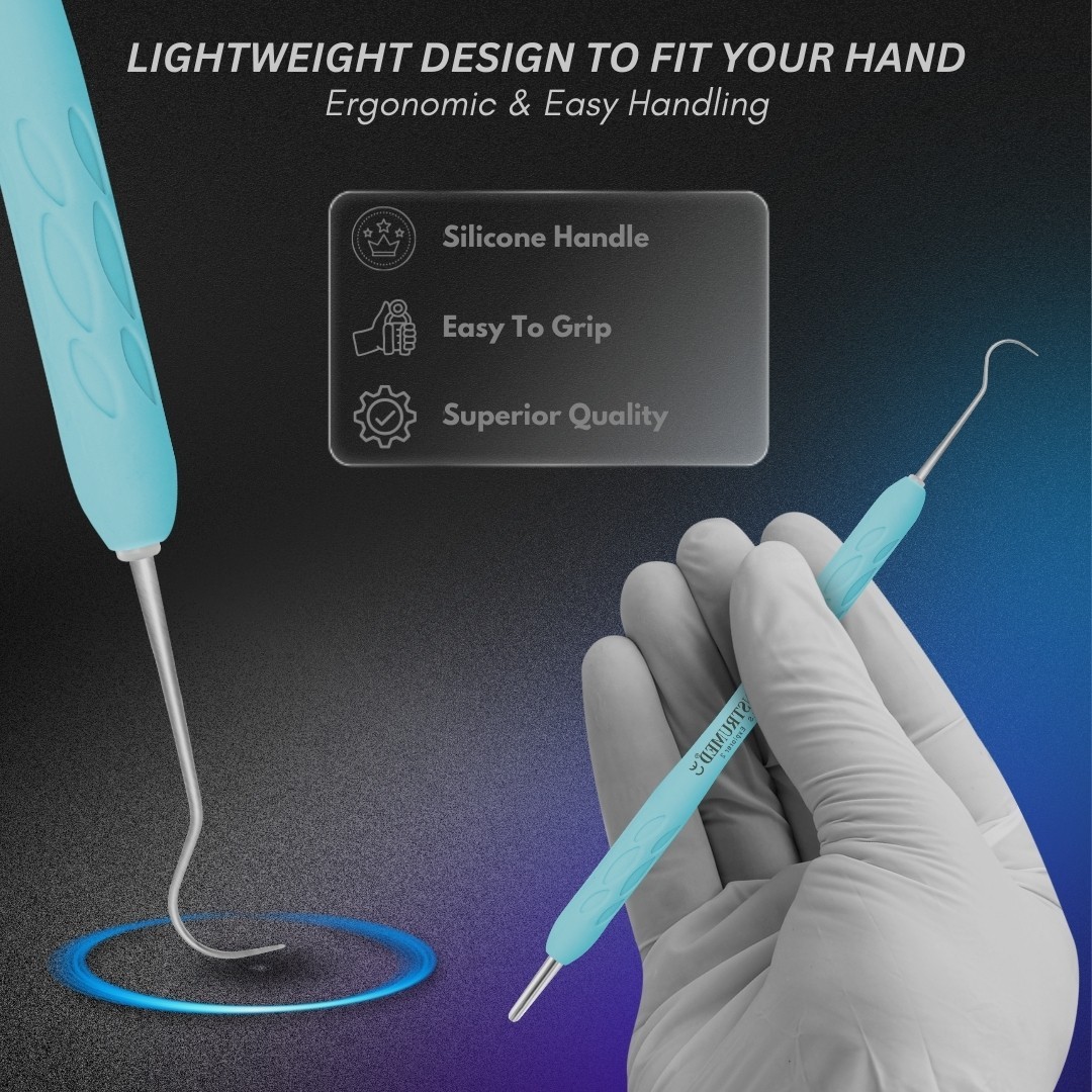 AR Silicone Coated Dental Explorer 2 Extra Thin Diagnostic Single-Ended Tool