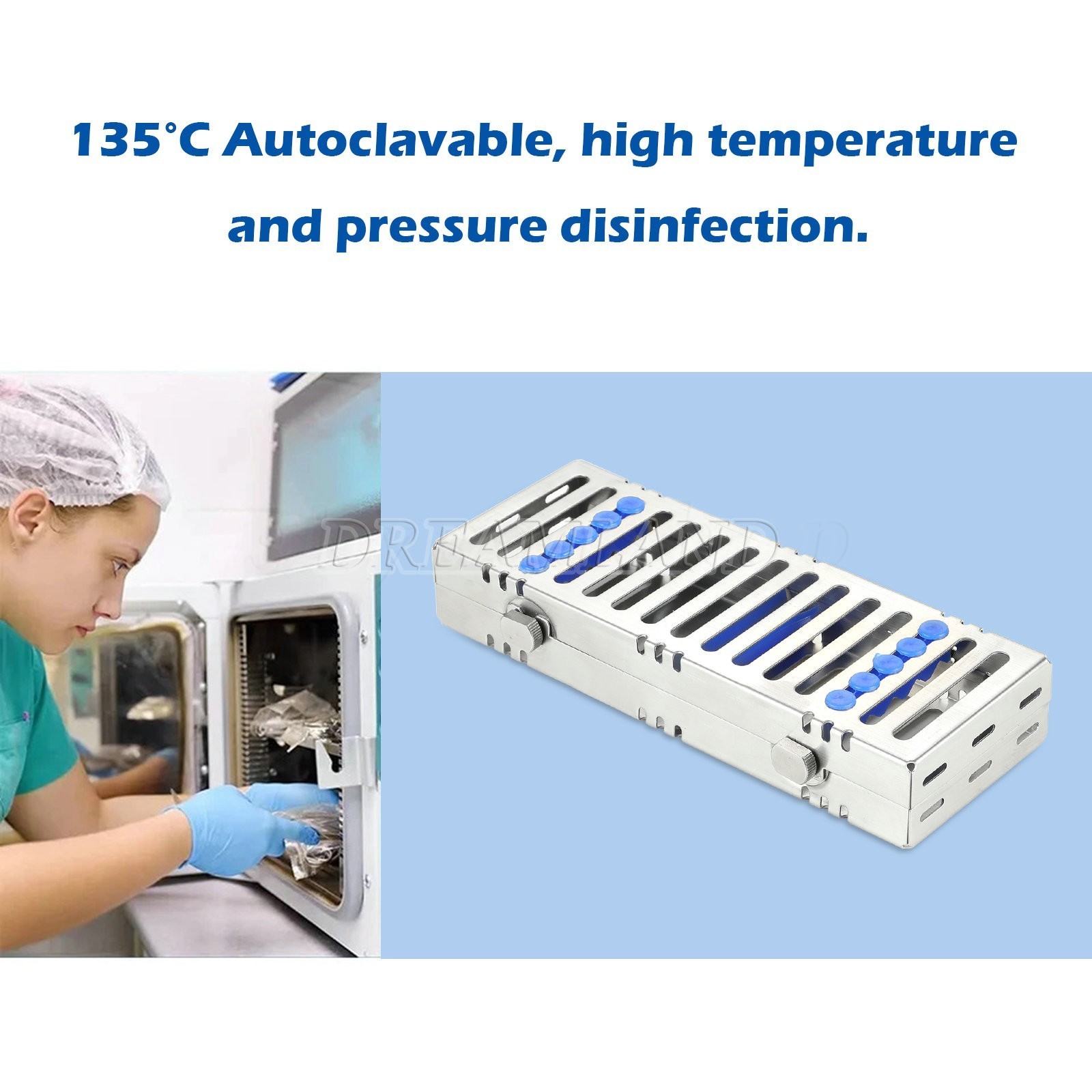 Dental Cassette Tray Sterilization Box Autoclave Surgical for 5 Instruments