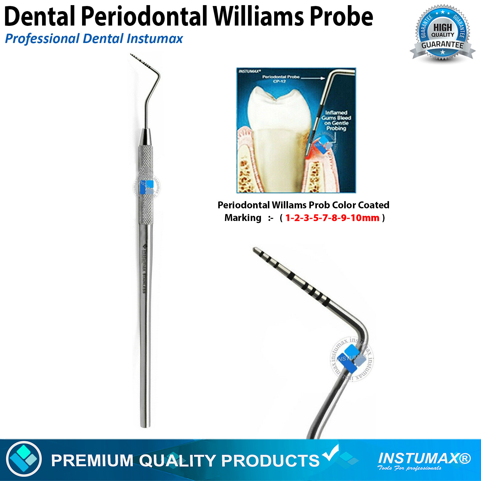 Dental Periodontal Diagnostic Oral Care Tools Scalers Silicon Handle Dentist Set