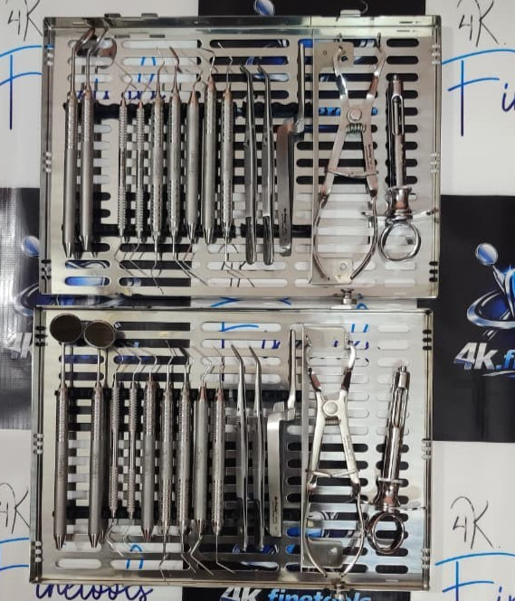 2x Hu-Friedy Dental Endodontic Instrument Set of 15 & large Sterilization Casete